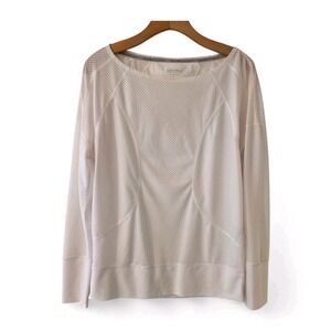 Calvin Klein Performance Quick Dry  Top Size S White‎ Thumbholes Running Workout